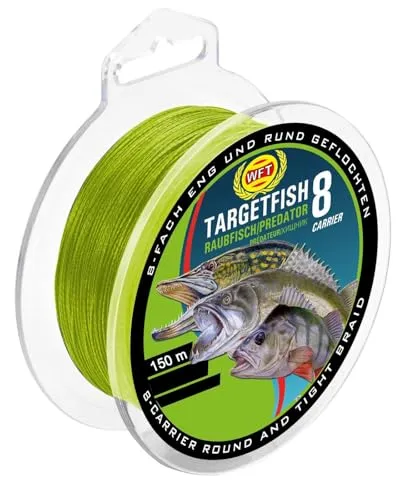 WFT TF8 Raubfisch Schnur Chartreuse 150m, Durchmesser/Tragkraft:0.10mm / 7kg Tragkraft