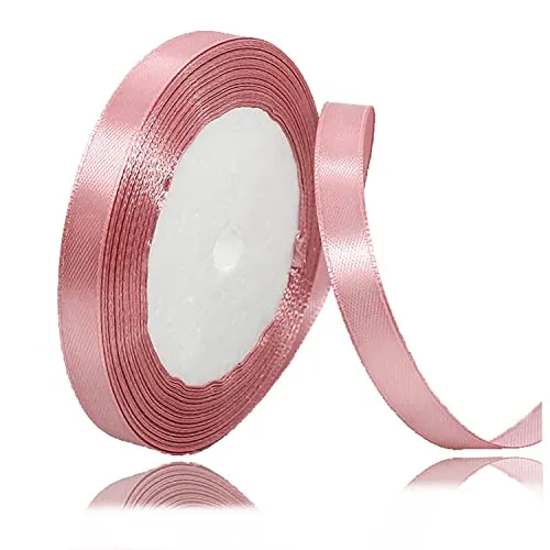 Geschenkband Roségold 10mm Breit, 23 Meters Satinband Altrosa Rose Rosa Geschenkbänder Stoff Schleifenband Dekoband zum Geschenkverpackung, Bastelarbeiten, Geburtstag und Hochzeitsdekoration
