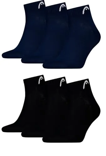 HEAD Herren All Sport Quarter Sportsocken 6erPack (43-46, Black/Navy)