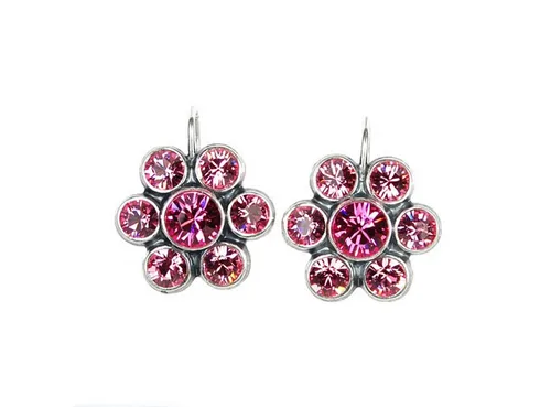 Krikor® Collection Paar Ohrhaken 3040 (Set, 2-tlg), Blumen-Ohrhänger mit Markenkristallen