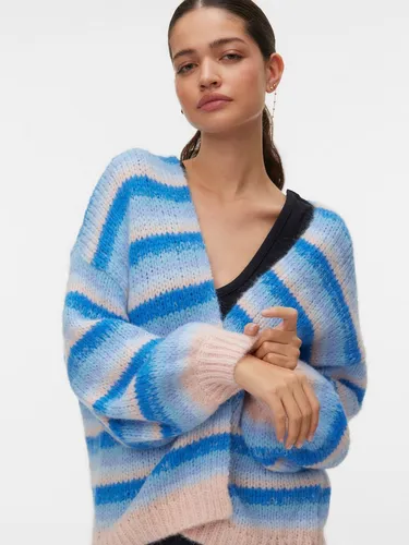 Vero Moda Strickjacke VMMAYBE STRIPE LS OPEN CARDIGAN NOOS - Modische Strickjacke im loose fit mit V-Ausschnitt und gestreiftem Design. Ideal für den lässigen Look und aus pflegeleichtem Material gefertigt.