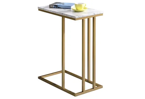 Beistelltisch Marmor Weiß Retro Stil in weiß von IDIMEX