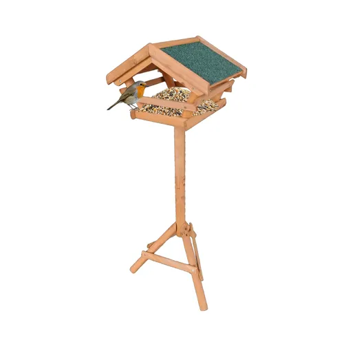 relaxdays Vogelhaus – Tannenholz Futterhaus in Orange