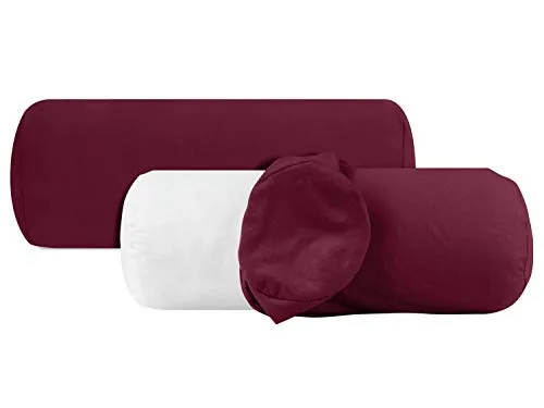 npluseins 2er Pack Baumwoll Kissenbezug - Jersey - viele Farben 1331.1812, ca. 40 x 15 cm, Bordeaux