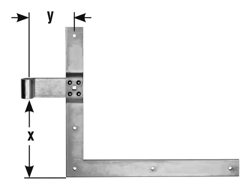Pollmann Paar Winkelbänder D16 350 x 400 mm hell verzinkt - Grobe Eisenwaren, langlebige und korrosionsbeständige Winkelbänder für stabile Verbindungen im Bau und Möbelbau.