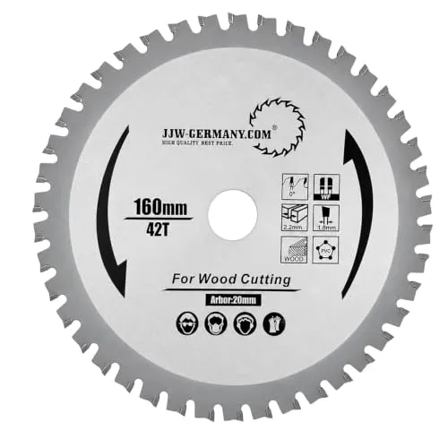 jjw-germany HM Sägeblatt 160 x 2,2 x 20 mm Z= 42 WF
