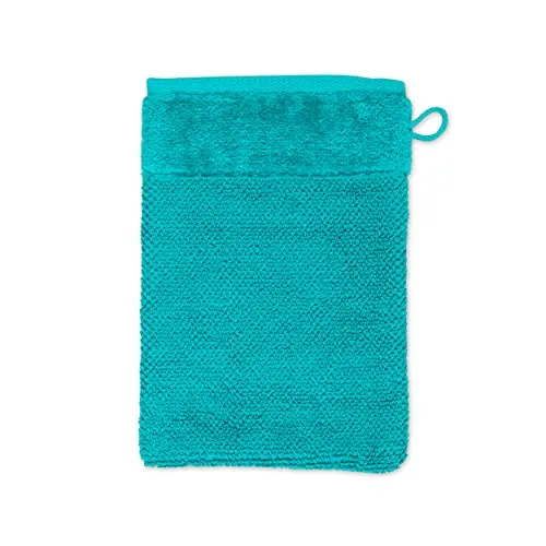 möve Bamboo Luxe Waschhandschuh 15 x 20 cm aus 60% Baumwolle / 40% Viskose aus Bambus-Zellstoff, ocean