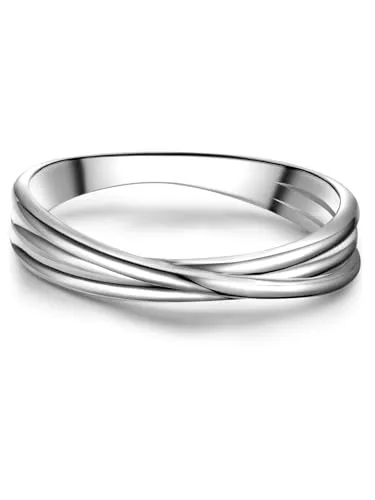 Glanzstücke München Silberring 56 - Eleganter Bandring aus hochwertigem Sterling Silber, 2,5 mm breit und leicht mit nur 2,40 g – ideal für jeden Anlass!