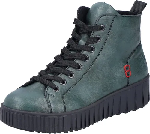 Rieker Sneaker High Damen 32303936353734 - Stilvoll und Bequem in Grün - Hochwertige Sneaker für Damen in modischem Grün, ideal für den Alltag. Mit bequemer Weite F1/2 und strapazierfähigem Synthetikmaterial.