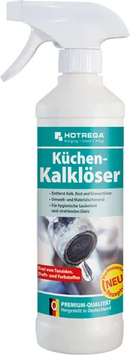 HOTREGA Küchen Kalklöser 500 ml Sprühflasche - entfernt Kalk, Rost, Grauschleier