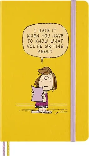 Moleskine Peanuts Patty Notizbuch limitierte Ausgabe - Sonstiges: Limitiertes, liniertes Notizbuch mit festem Einband, Peanuts-Aufkleber und Lesezeichen, ideal für Comic-Fans und kreative Köpfe.