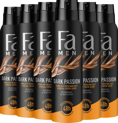 Fa Men Deodorant & Bodyspray Dark Passion (6x 150 ml) von Fa Pflege