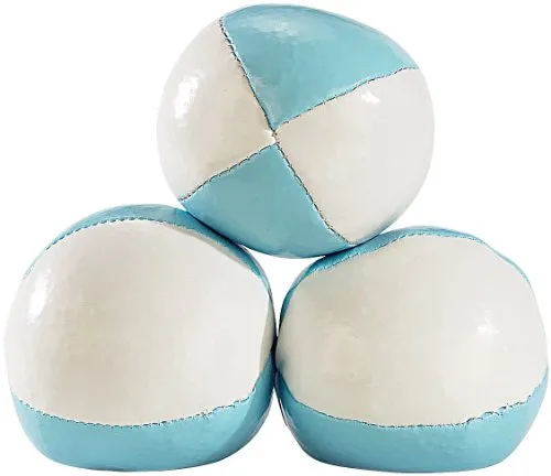 Playtastic Jonglier-Ball: 5er-Set Jonglierbälle, blau-weiß, weiche Granulat-Füllung (Jonglage-Ball, Artisten, Anti Stress)