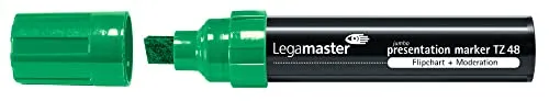 Legamaster 7-155504 Presentation Marker TZ 48 Jumbo, kein Durchdrücken auf Flipchartpapier, Keilspitze, Strichbreite 4 - 12 mm, grün
