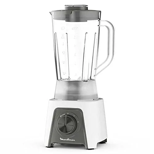 Moulinex Blendeo+ LM2C01 Standmixer - 450 W, 1,5 l Fassungsvermögen, Edelstahl, 2 Geschwindigkeiten, ideal zum Eiszerkleinern und mit Dosierdeckel für präzises Mixen