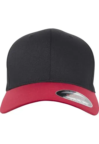Flexfit Cap Wooly Combed 2-Tone, Blk/Red, S/M, 6277T