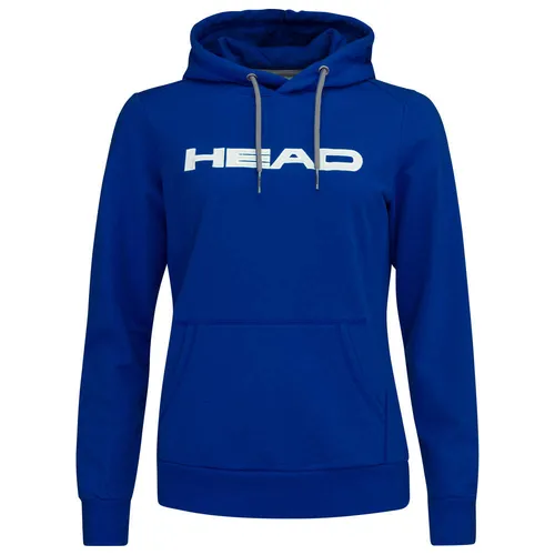 Head Kapuzenpullover Hoodie Club Rosie - Royalblau Damen Größe L - Badmintonbekleidung Damen, bequemer Hoodie mit gefütterter Kapuze und praktischen Känguru-Taschen, ideal für Alltag und Sport.
