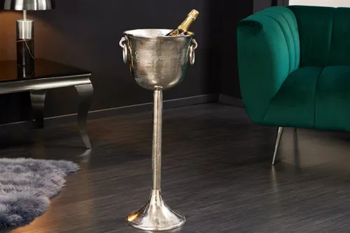 riess-ambiente Sektkühler CHAMPAGNE 80cm - Eleganter Flaschenkühler aus Metall in antik silber, ideal für Wein & Champagner. Mit 80 cm Höhe sorgt er für stilvolle Präsentation auf jedem Tisch.
