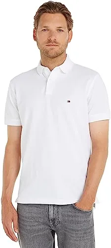 Tommy Hilfiger Herren Poloshirt Kurzarm 1985 Regular Fit, Weiß (White), XL - Poloshirt für Herren aus 96% Bio-Baumwolle, bietet hohen Tragekomfort und zeitloses Design für smarte Casual-Outfits.