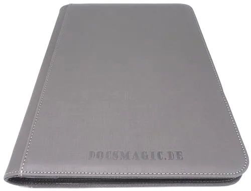 docsmagic.de Premium Pro-Player 9-Pocket Zip-Album Silver - 360 Card Binder - MTG - PKM - YGO - Reissverschluss Silber
