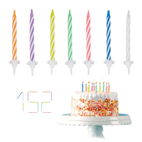 Geburtstagskerzen Kuchenkerzen bunt Partykerzen mit Haltern 1020 Stück Paraffin