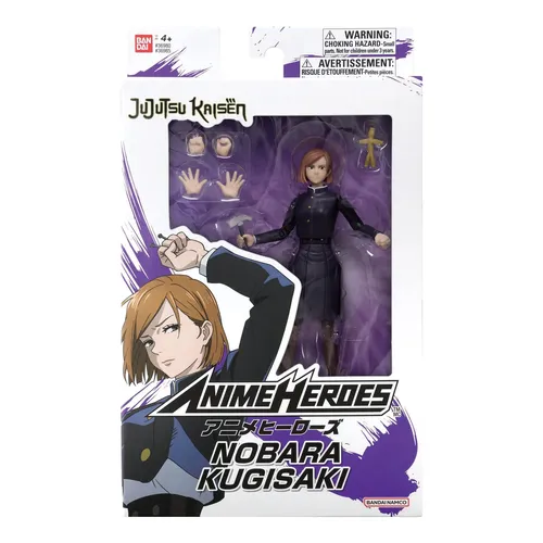Anime Heroes Nobara Kugisaki Action Figur, 17 cm - Actionfigur aus Jujutsu Kaisen mit austauschbaren Händen und Zubehörteilen, ideal für Fans und Sammler.