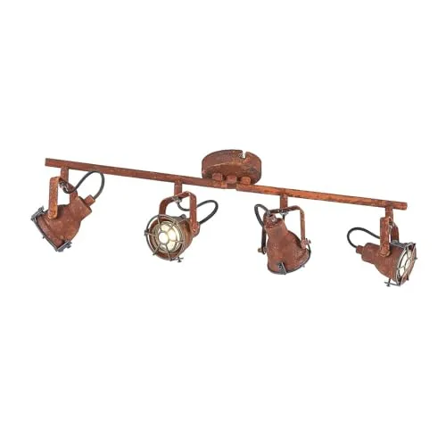 Lindby Strahler Scabra 4-flammig GU10 - Vintage Deckenlampe aus Metall - Deckenspots: Hochwertige Designerlampe im industriellen Stil, ideal für eine gemütliche Atmosphäre in jedem Raum. Perfekt für Wohnzimmer, Esszimmer und mehr.