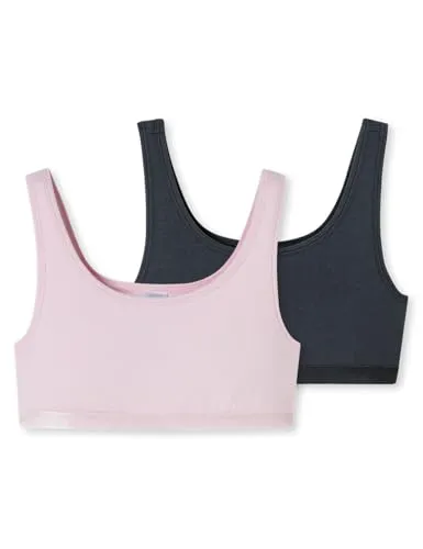 Schiesser Mädchen 2 Pack Unterwäsche Bustier - 95/5 Organic Bio Baumwolle - Größe 140 bis 176