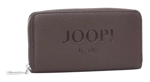 JOOP! Lettera Geldbörse mit RFID-Blocker, Darkbrown - Geldbörse aus 100% Polyurethan mit RFID-Blocker Schutz, ideal für sicheres Bezahlen. 10 Kartenfächer und praktischer Zipper-Verschluss, perfekt für den Alltag.