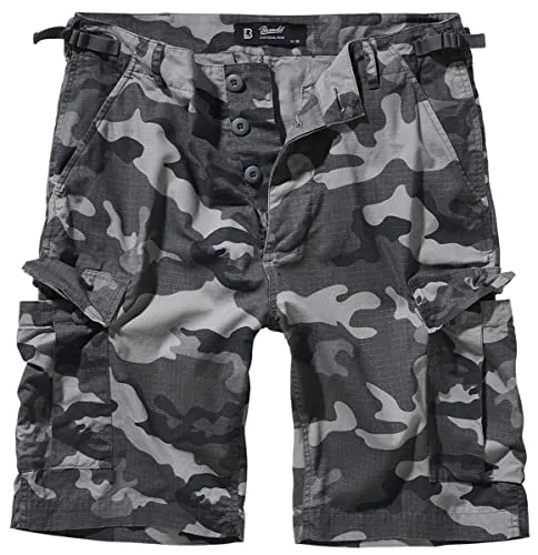 Brandit BDU Ripstop Shorts in Grey Camo, Größe S - Herren-Shorts aus leichtem Ripstop Baumwollstoff, pflegeleicht und robust. Bequemer Schnitt mit weitenregulierbarem Bund und zahlreichen Taschen für optimale Funktionalität.