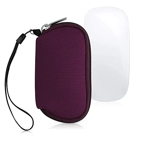 kwmobile Hülle kompatibel mit Apple Magic Mouse 1/2 - Neopren Hülle für PC Mouse Schutzhülle - Computer Maus Tasche - Neopren Tasche für PC-Maus - Brombeere