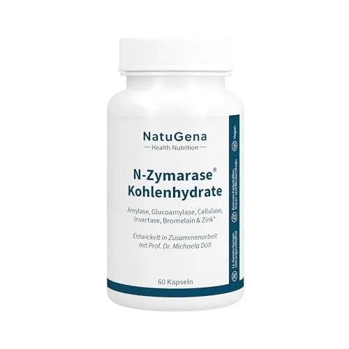N-Zymarase Kohlenhydrate Bromelain+Zink+Chrom Kps. 60 St - Nahrungsergänzungsmittel mit Enzymkomplex, Zink und Pflanzenextrakten zur Unterstützung des Kohlenhydratstoffwechsels und Blutzuckerspiegels.