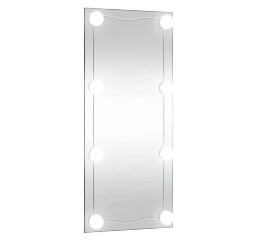 Furnicato Wandspiegel mit LED-Leuchten 50x100 cm - Rechteckig und Modern - Eleganter Wandspiegel in Silber mit integrierten LED-Leuchten. Ideal für jeden Raum, sorgt für stilvolle Beleuchtung und setzt Akzente.
