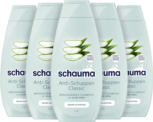 Schauma Schwarzkopf Anti-Schuppen Shampoo Classic (5x 400 ml), Haarshampoo beruhigt die Kopfhaut und bekämpft Schuppen ab der ersten Anwendung