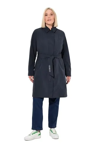 Ulla Popken Wintermantel HYPRAR Softshell-Trenchcoat - Funktionsjacke, wasserabweisend und modisch mit Gürtel für optimalen Tragekomfort in der kalten Jahreszeit.