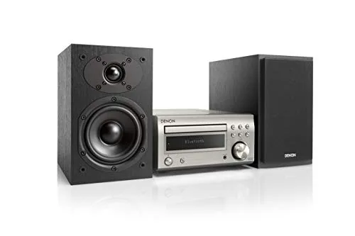 Denon D-M 41 Kompaktes HiFi-System mit 60W Ausgangsleistung Premium-Silber/Schwarz