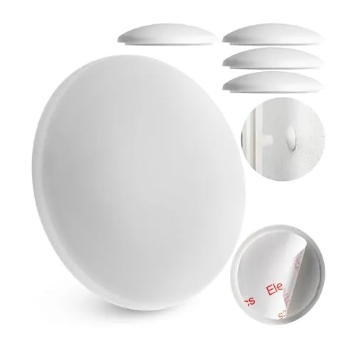 Türklinkenpuffer für Wände, 6 Stück, Ø 40 mm, in Weiß, selbstklebender Wandschutz für Türgriff, Türklinke, Fenstergriff, Anschlagdämpfer gegen Türanschlag, Türstopper Elastikpuffer, Wand Türpuffer