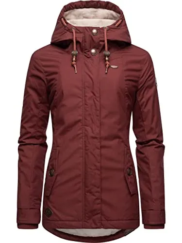 Ragwear Damen Winterjacke Monade Intl Terracotta - Funktionsjacke mit kuscheligem Fleecefutter, wasserabweisendem Obermaterial und tailliertem Schnitt - ideal für kalte Tage!