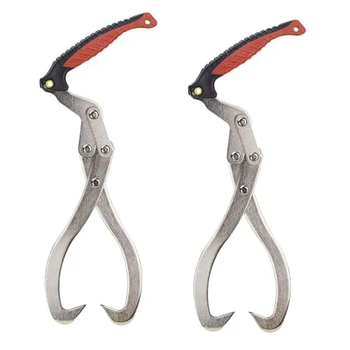 DETEC 2x Handpackzange Vorlieferzange Holztransport Zangen Forst Holz Schleppzange Packzange Holzgreifer Handhebehaken 2,5-30cm