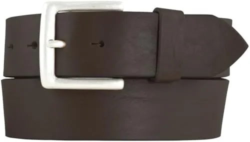 BELTINGER Jeansgürtel aus Vollrindleder 4,5 cm | Leder-Gürtel für Herren 45mm | Breiter Herren-Gürtel aus echtem Leder | Braun 115cm