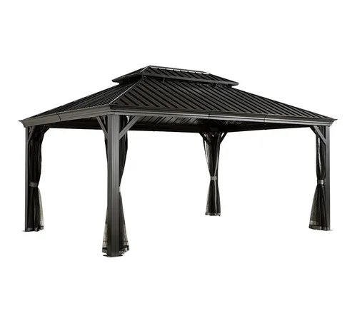 Sojag Pavillon Messina, Dunkelgrau - Stabil und Witterungsbeständig - Pavillons mit robustem Stahl-Dach, bietet UV- und Regenschutz, außergewöhnliche Schneelast von 125 kg/m² und schnelle Montage mit Anleitung.