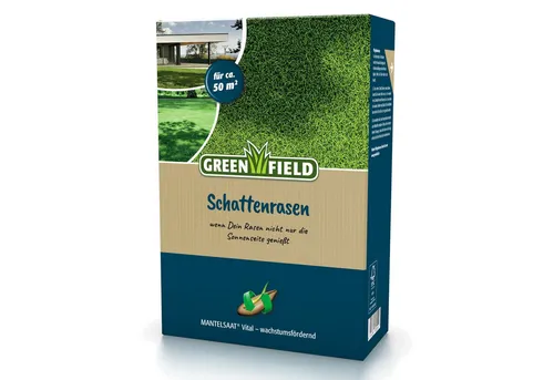 Greenfield Rasensamen Schattenrasen, Mantelsaat Vital, 1 kg schattentoleranter Rasensamen, 1 kg