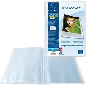 Exacompta Sichtbuch Kreacover Chromaline 5748E, A4, aus PP, mit 40 Hüllen und Außentasche, transparent