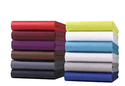 Hometex Premium Textiles Spannbettlaken Spannbetttuch 140-160 x 200 cm, Bettlaken Jersey aus 100% Mikrofaser, Matratzen bis 23-25 cm, Oeko-TEX Made IN Green, Aubergine