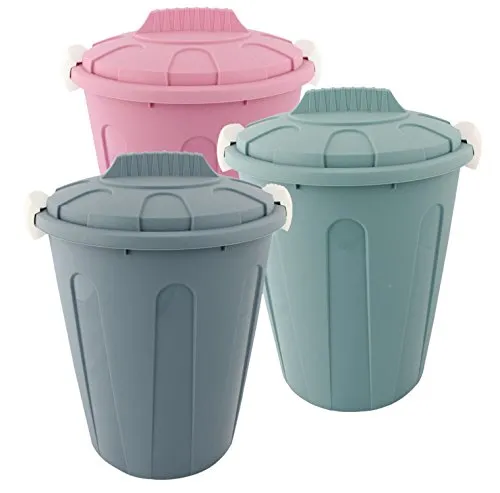 CENTI Warenhandels GmbH Wäschetonne Abfalleimer Mülleimer farbig mit Deckel 23 Liter 3 Stück Set