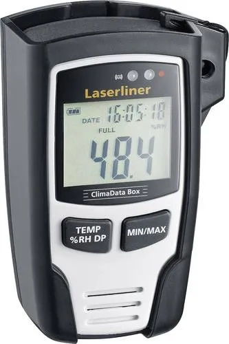 Laserliner Luftfeuchtemessgerät 082.031A - Digitales Hygrometer für präzise Langzeitmessungen von Temperatur, Luftfeuchtigkeit und Taupunkt mit PC-Auswertung – ideal zur Schimmelprävention.