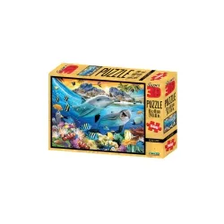 Philos 3D Puzzle - 500 Teile - Island Sunset mit Delfinen - Erlebe die faszinierende Tiefenwirkung des 3D Puzzles mit 500 Teilen. Ideal für entspannte Stunden, Maße: ca. 610 x 460 mm, aus hochwertiger Pappe.