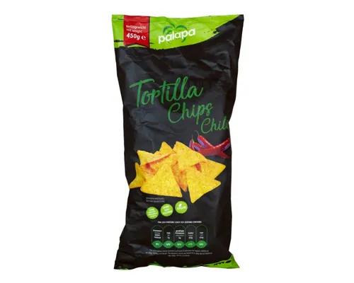 Palapa Knabberei, Palapa Tortilla Chips mit Chili Geschmack Maismehl Nachos 450g