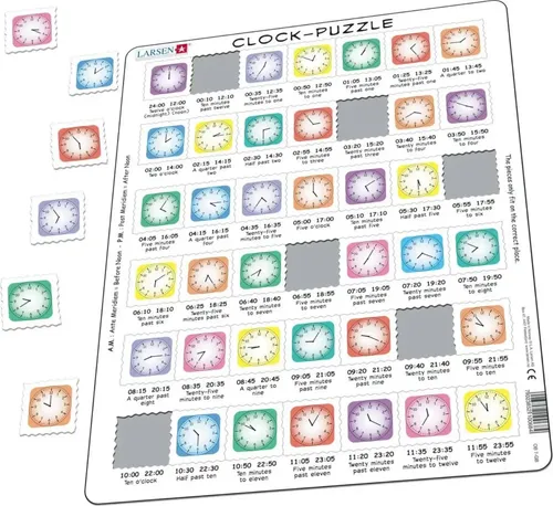 Puzzle - Learn the Clock (englisch) (2018) | Puzzle | Larsen | EAN 7023852100684