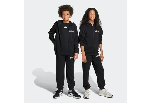 adidas Sportswear Trainingsanzug J LIN FT TS 220 (2-tlg) schwarz 128 EU - Trainingsbekleidung aus 52% Baumwolle und 48% Polyester, ideal für sportliche Aktivitäten und bequemes Tragen. Perfekt für aktive Kinder!
